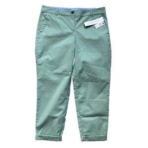 NWT Talbots The Weekend Super Soft Chino Pants Women’s Size 6P Green Pockets